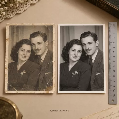 Restauración de fotografías (hasta 15 cm de lado mayor)