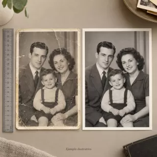Restauración de fotografías (hasta 21 cm de lado mayor)