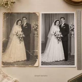 Restauración de fotografías hasta 30 cm de lado mayor